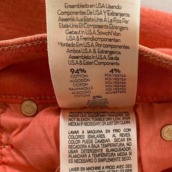 Mother Swooner Rascal Jeans Size 25 Red Ankle Fray High Straight USA Game Day - Picture 10 of 14